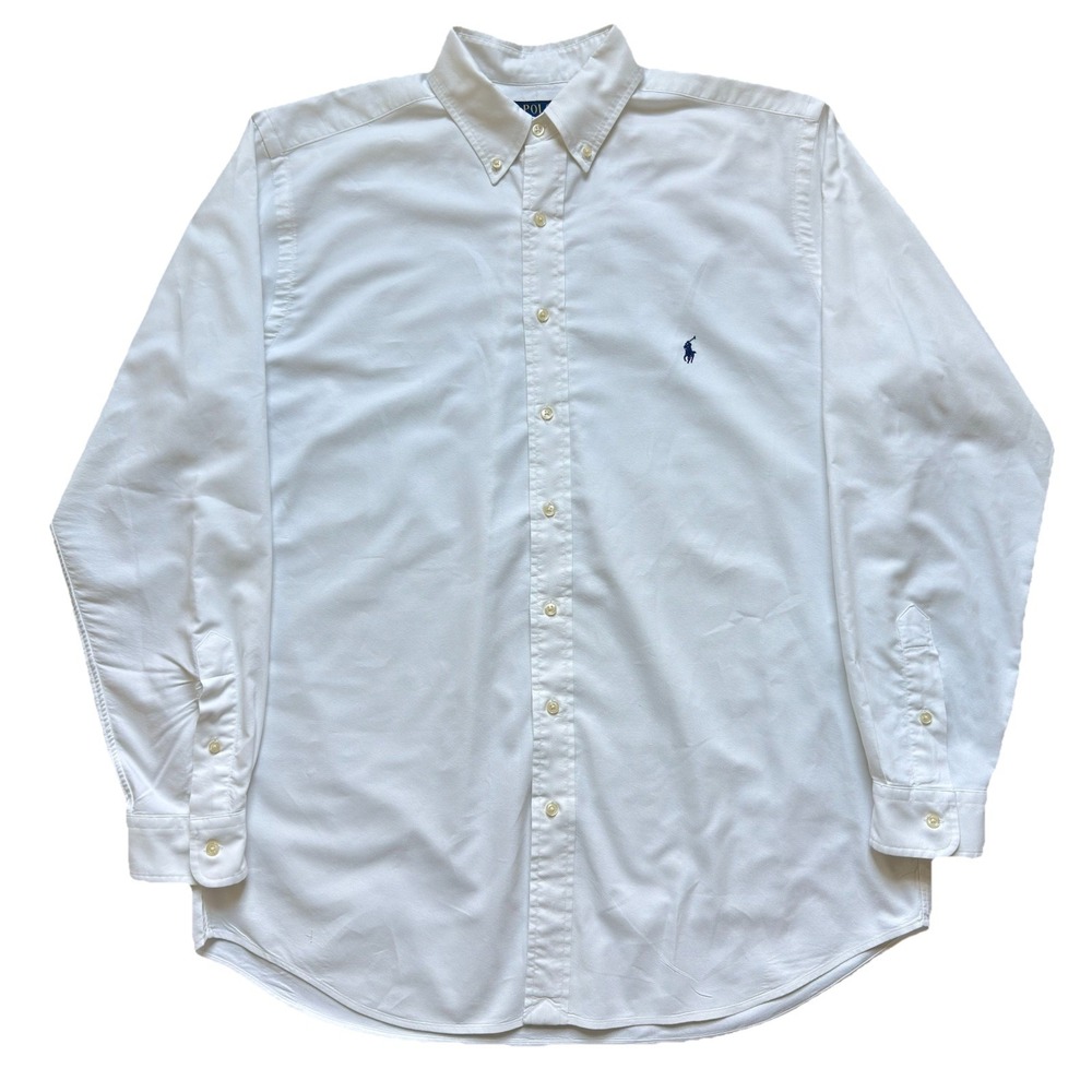 Polo Ralph Lauren Oxford Button Down Shirt Mens LT Large Tall White No Yellowing